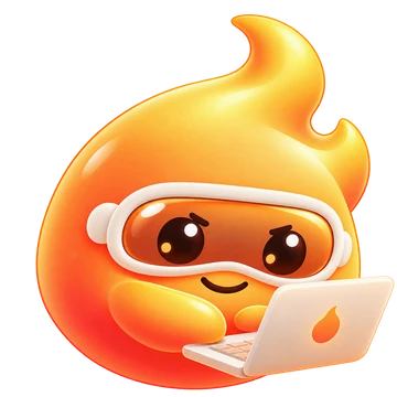 Sparky at a laptop, ready to build